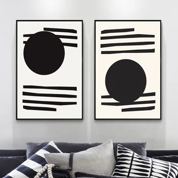 

Geometric Black and white Poster Nordic Abstract Print Canvas Print Home Decor Wall Art Decor No Frame