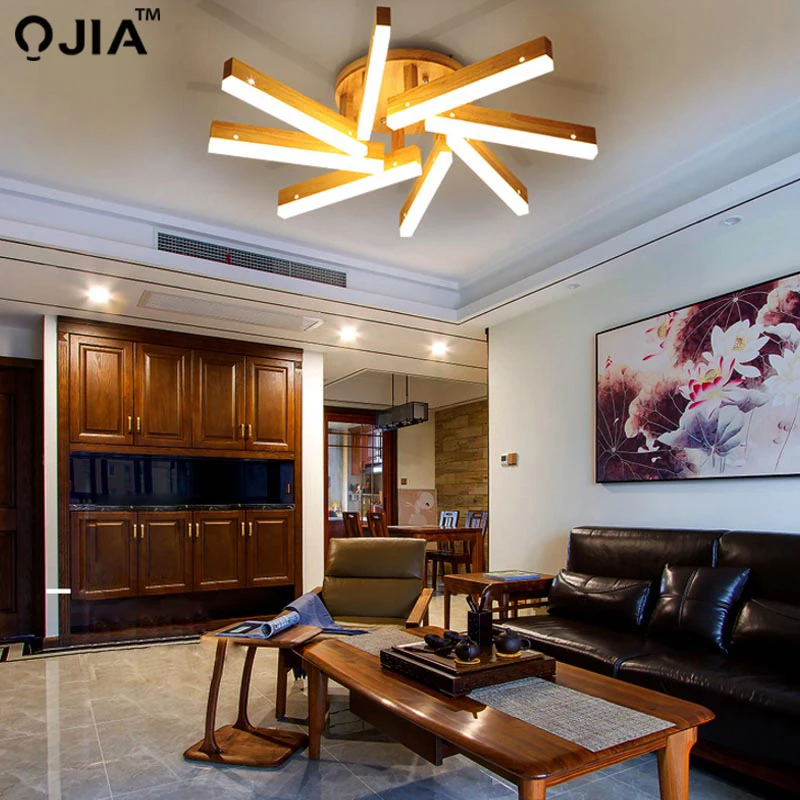 Светодиодный потолочный светильник из дерева для спальни, гостиной, AC85-265V, светодиодный потолочный светильник lamparas de techo