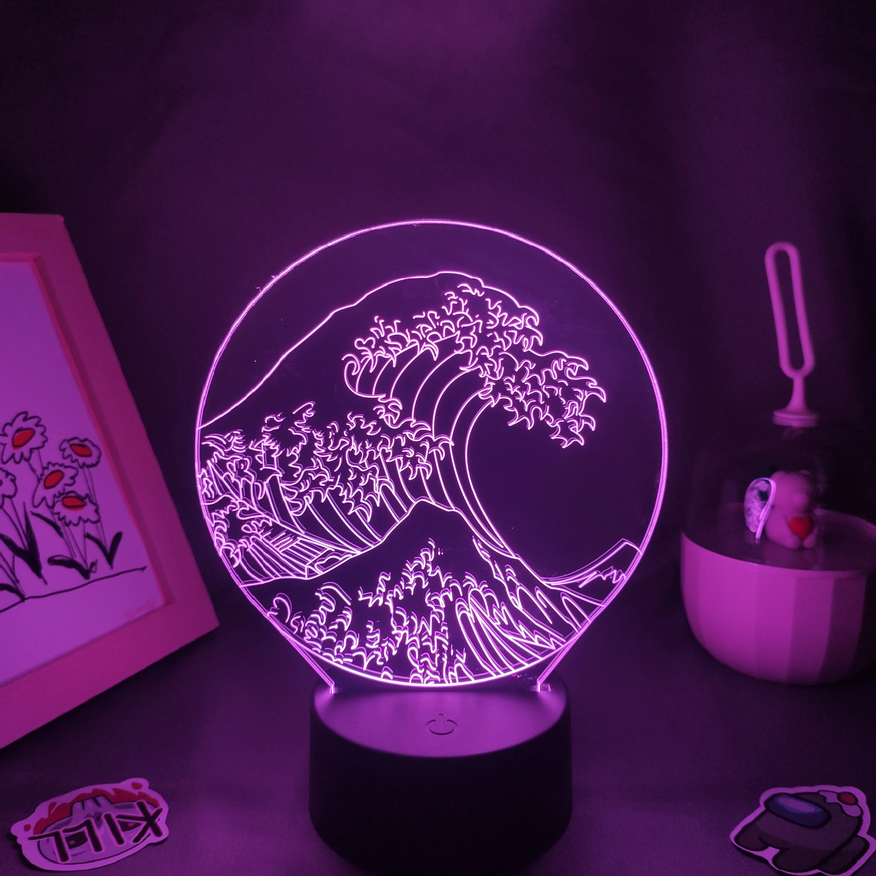 Lampe 3D LED Illusion Moulinet Spinning KissKissMetal