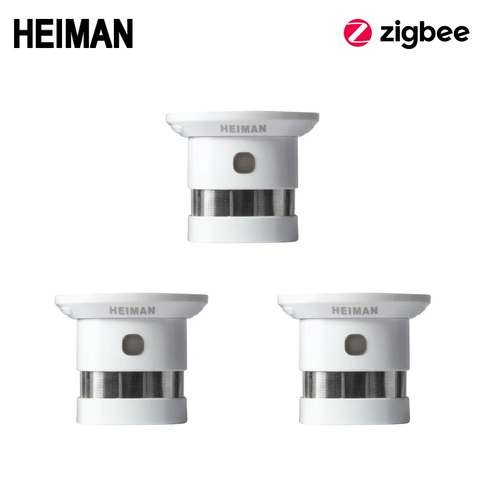 3pcs HEIMAN Zigbee пожарная сигнализация детектор дыма система умного дома 2,4 ГГц Высокая чувствительность датчик безопасности предохранения - Цвет: 3pcs