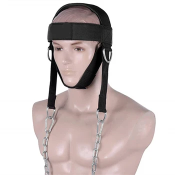 

Resilient Trainer Weight Lifting Strength Neck Muscles Builder Adjustable Belt D Shackle Equipment Head Harness Gym Fitness