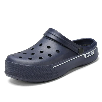 

Summer Casual Sandals Men High Platform 2020 New Beach Slippers Breathable Hole Flats Light Male Clogs Water Shoes Men Sandals