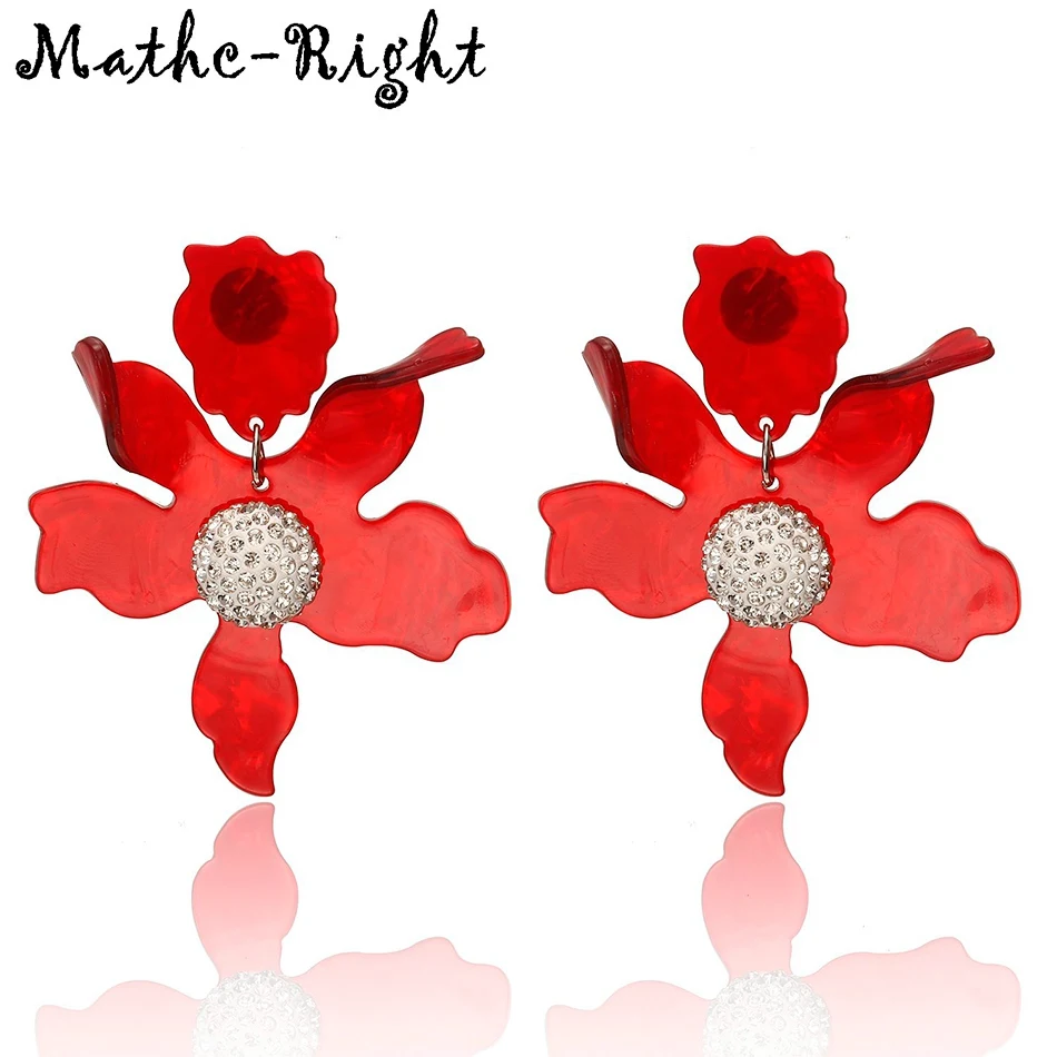 Модные женские серьги Match-Right/эффектные/большие/Акриловые/Цветочные/Висячие