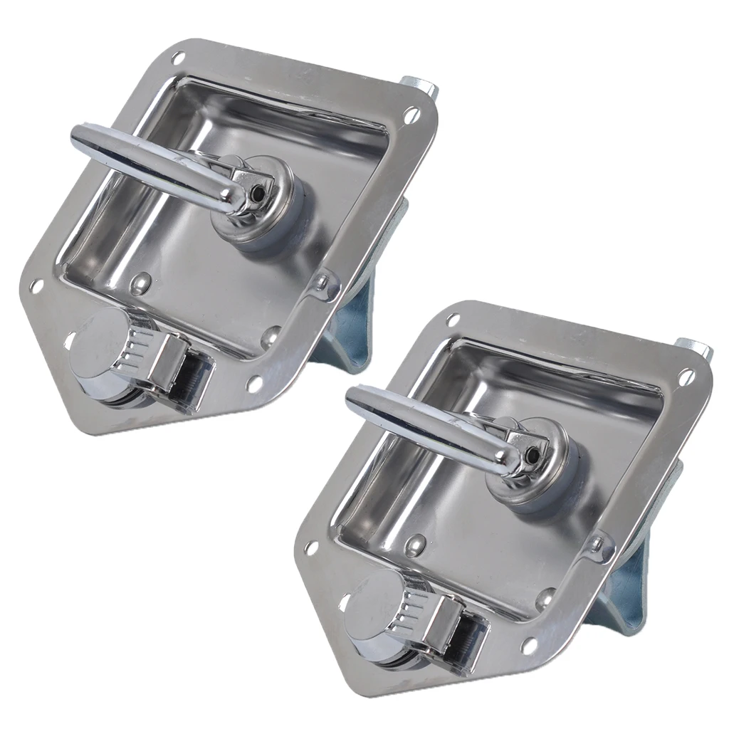 2X Folding T Handle Lock Stainless Steel Truck Toolbox Latch Kit