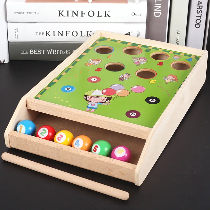 

Parent And Child Interactive Game Fun Pool Table Wood Color 3-5-8-Year-Old CHILDREN'S Toy Kindergarten