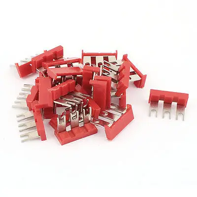 

660V 17.5A 3-Position Red Pre Insulated Fork Terminal Jumper Strip 25pcs