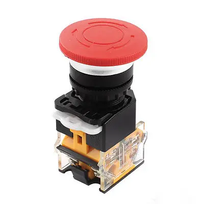 

400V 3A DPST Locking Red Mushroom Head Stop Push Button Switch
