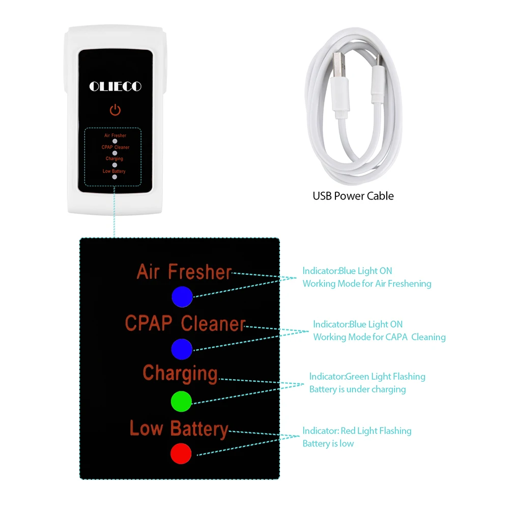 Najtaniej OLIECO CPAP Cleaner USB akumulator oczyszczacz ozonu Mini BPAP autospap urządzenie do sterylizacji przenośne powietrze świeższe zabij bakterie