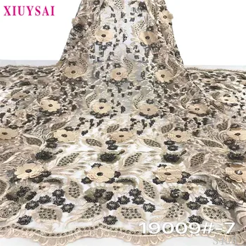 

Sequin Dress Material Lace Sequins Burgundy French African Nigerian Latest Design High Quality Tulle 2020 For Sequence Dress S49