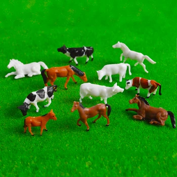 

Model black and white cow animal toy diorama landscape 30pcs scale train building HO scale painting railway color farm animal