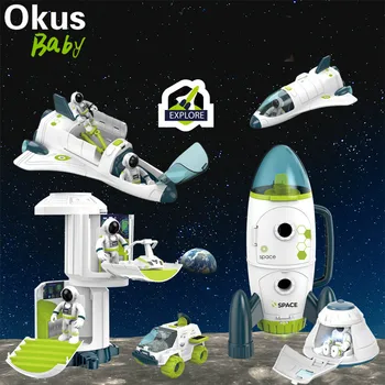 2021 Puzzle Acousto Optic Space Toys Space Model Shuttle Space Station Rocket Aviation Series 1