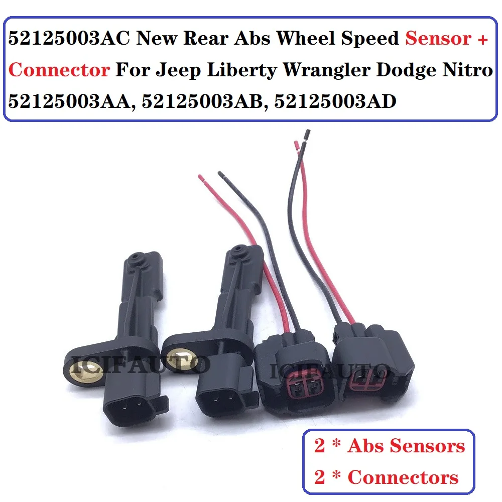 52125003ac New Rear Abs Wheel Speed Sensor & Connector For Jeep Liberty  Wrangler Dodge Nitro 52125003aa, 52125003ab, 52125003ad - Abs Sensor -  AliExpress