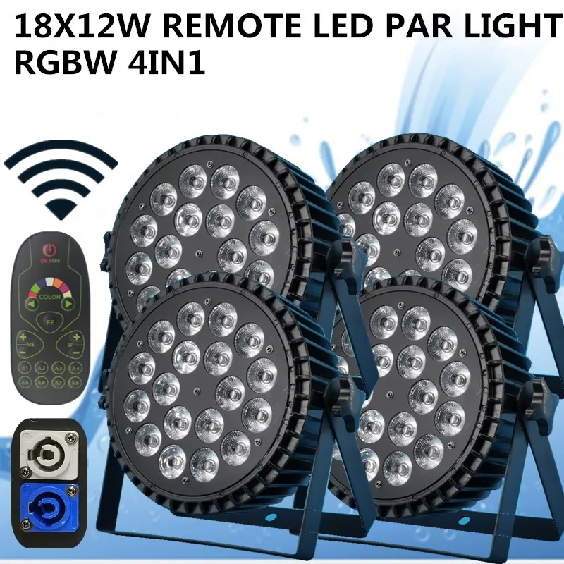 

4PCS/ Aluminum 18X12W LED PAR Light Remote RGBW par /disco light, led wash light professional dj equipment