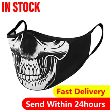 

Fashion Adult skull Print Pattern Face Mask Earloop Mouth Masks Washable Reusable Breathable Adult Face Mouth Mask #C