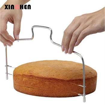 

New Double Line Adjustable Stainless Steel Metal Cake Cut Tools Cake Slicer Device Decorating Mold Bakeware Kitchen Cooking Tool