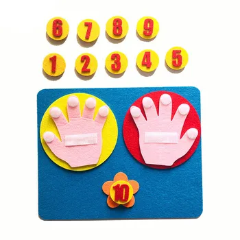 

1 set of children counting finger toys Montessori benefits Chi toys felt hand index teaching aids DIY baby gift Christmas