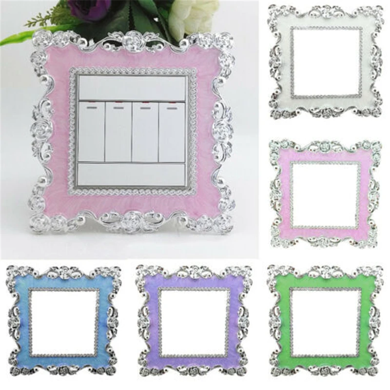 Light Switch Surround Socket Resin Rose Dentelle Sticker Grey Green Pink Purple | Дом и сад