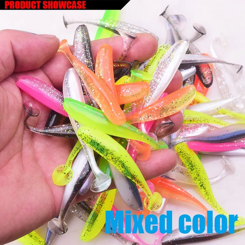 Mixed color WDAIREN джиггинг рыболовные приманки-Воблеры 95 мм 75 мм 50 мм Easy Shiner T Tail мягкие приманки для карпа весло для рыбалки силиконовые приманки Jerkbait - Цвет: Mixed color