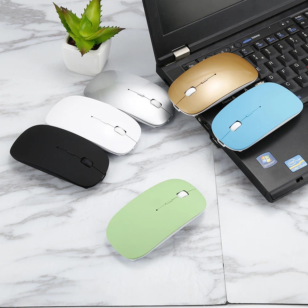 

Silence Bluetooth Mouse Rechargeable Wireless Slim Mouse Mice for Laptop Notebook Desktop PC Tablet Support OS Win10 8/7
