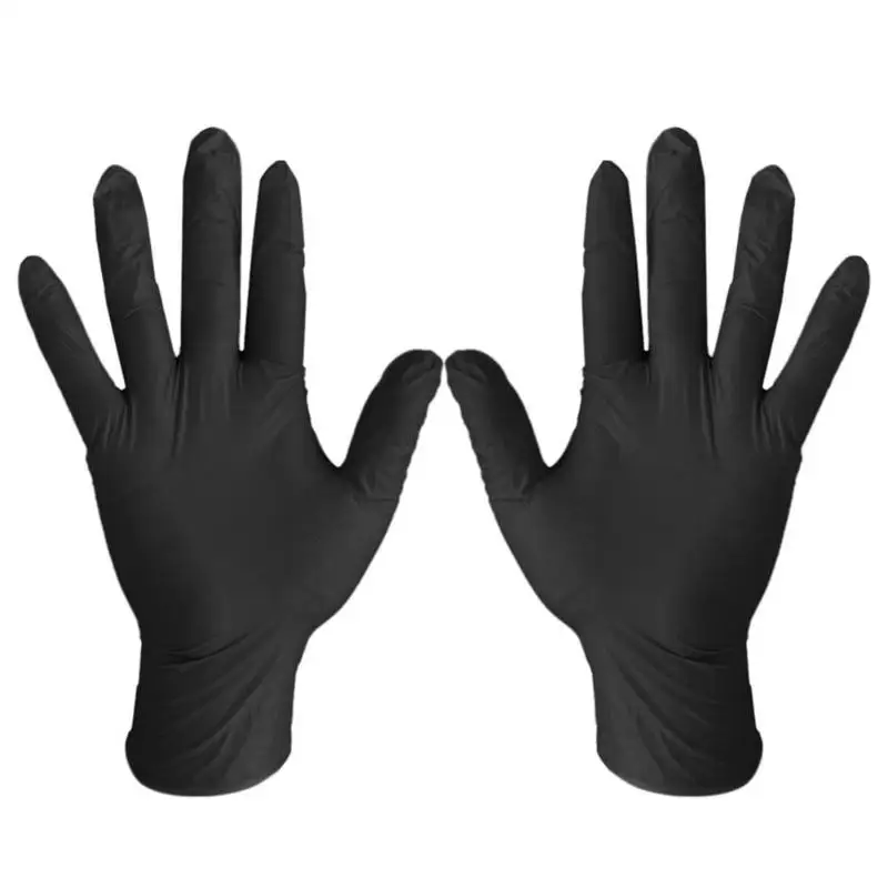 20 шт одноразовые нитриловые резиновые перчатки черные универсальные бытовые садовые чистящие перчатки механические тату аксессуары