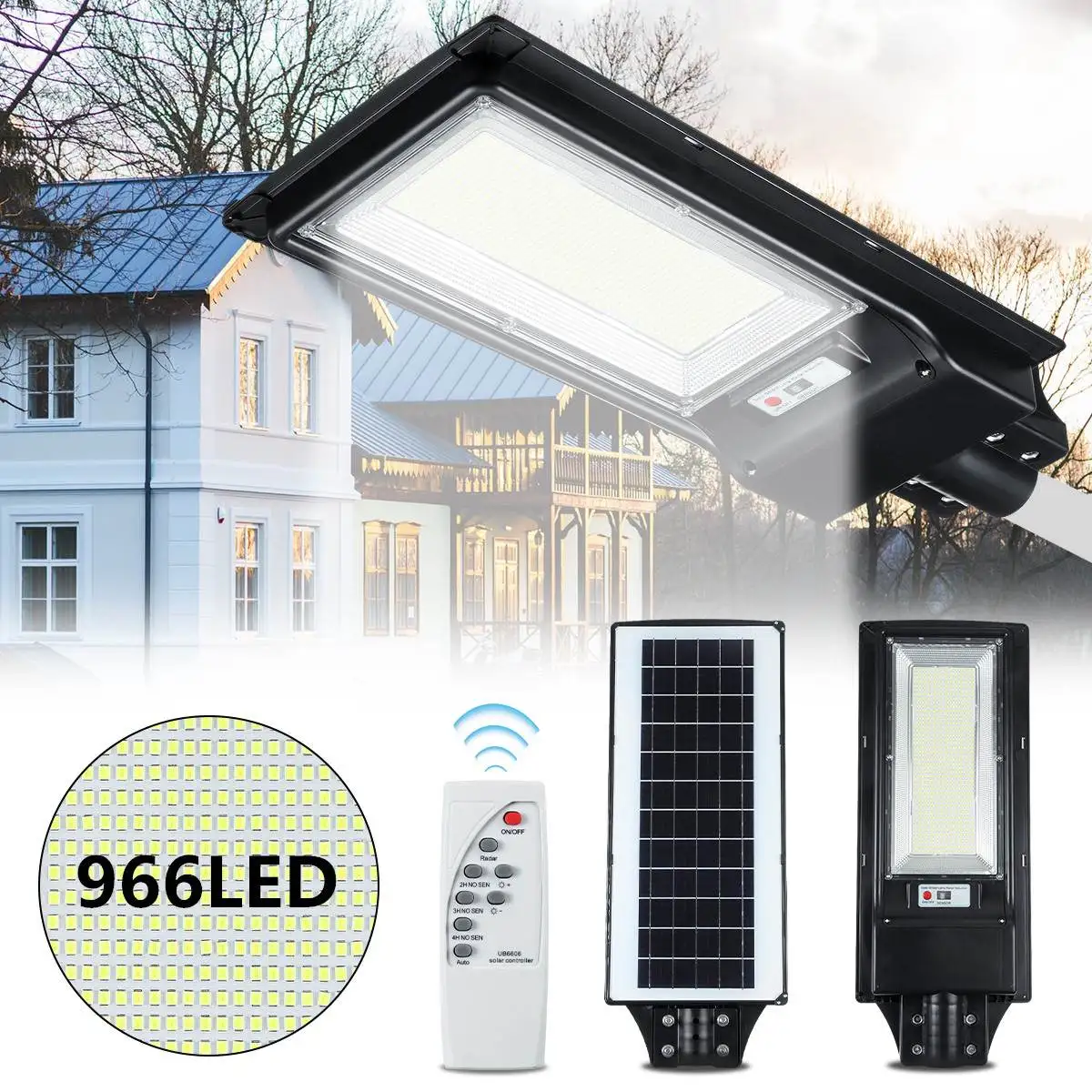 Led Zonne-straat Licht Pir Motion Sensor Wandlamp 1000W 2000W Menselijk Lichaam Infrarood Outdoor Waterdichte Huis Tuin beveiliging Licht