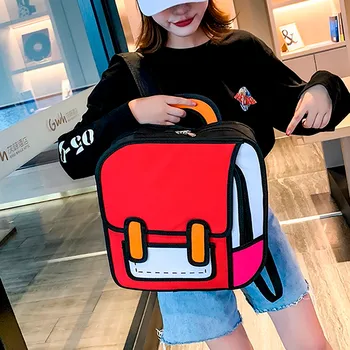 

2020 Newest School Bags Large-Capacity Campus Personality Student Backpack Comics Stereo Women Canvas Backpacks Bag YL5