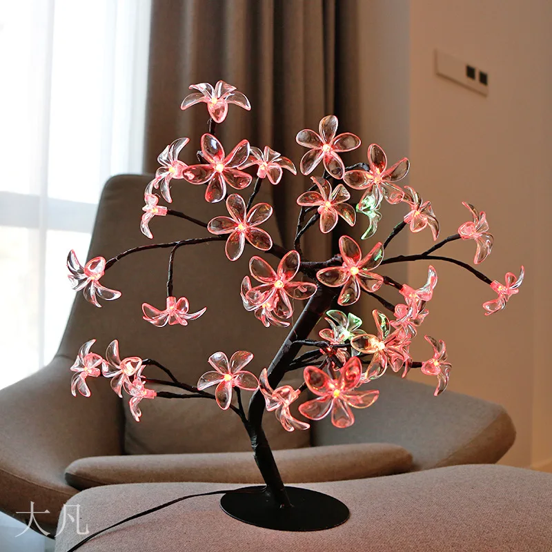 

Wedding Gift Tree Lights Creative Cherry Trees Colorful Lights Small Night Lamp Wedding Decorative Table Lamp INS Online Celebri