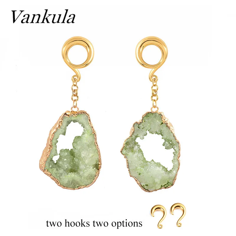 Серьги-подвески Vankula из нержавеющей стали 316L с камнями Висячие туннели