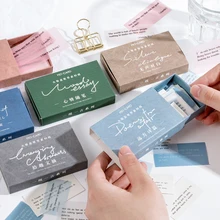 Yoofun 60 pçs/caixa escrita básica all-match neutro matchbox nota papel bala journaling decoração artigos de papelaria sem stickiness