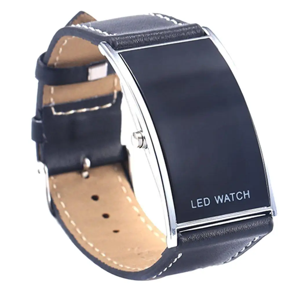 

Men Sport Watch Casual Men LED Watch Digital clock Date Rectangle Dial Faux Leather Strap Wrist Watch New for Men Women ас