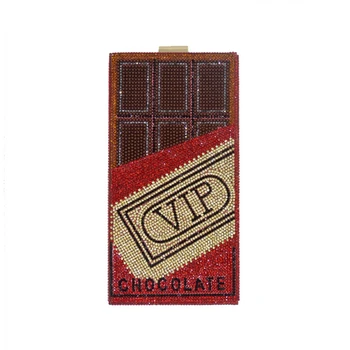 

VIP CHOCOLATE Evening Party Handbag Rhinestone Clutch Purse Ladies Dinner Bag Wedding Prom Shoulder Crossbody Bags
