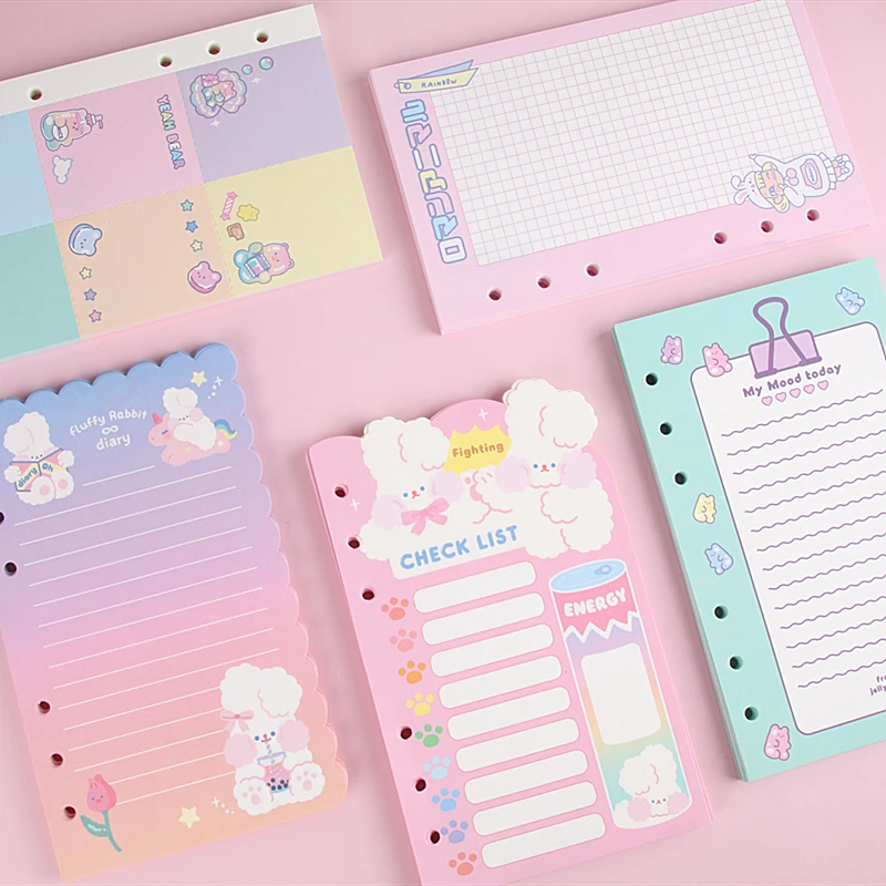 Kawaii Канцелярские товары A6 записная книжка с 6 отверстиями дневник спираль замена