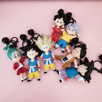 

2020 New Suit Anime Dragon Ball Keychain Super Saiyan Goku Vegeta Gohan Majin Boo Figure Key Chain Pendants Keyring Key Finder