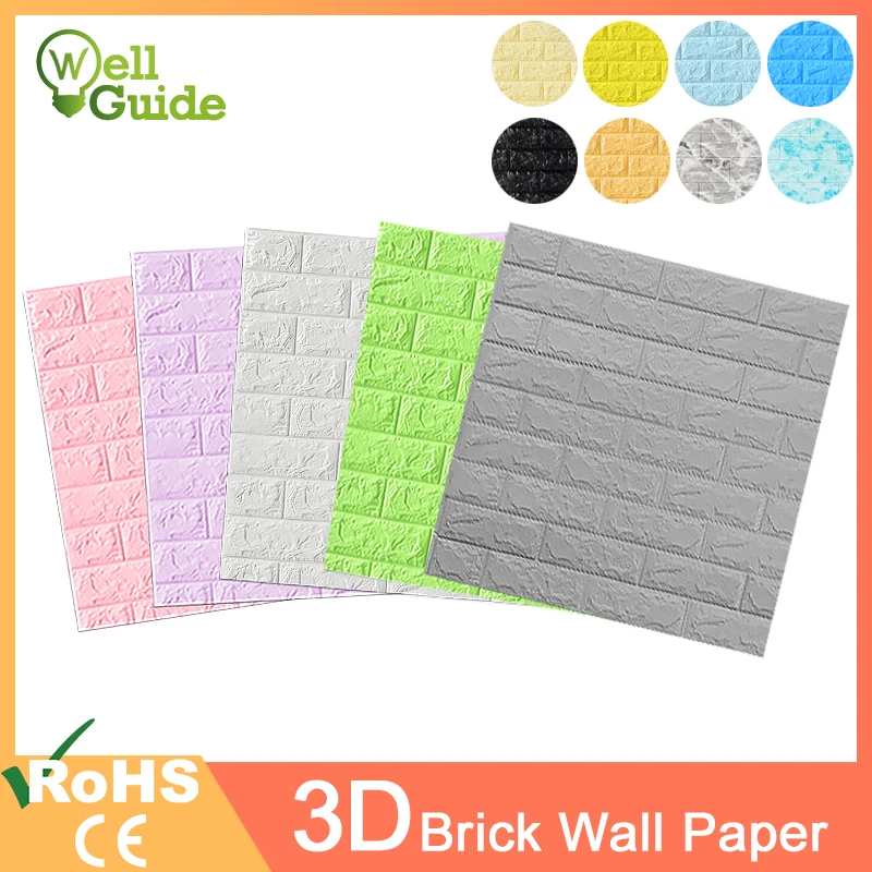 

3D Wall Paper Brick stone pattern Self-Adhesive Waterproof 3D Wall paper 70*77cm For Bedroom Kids Room Living Room 3D Wallpaper