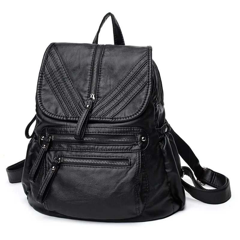 

2019 New Style British Style WOMEN'S Bag Retro Soft Surface Backpack Union Flag Trend Backpack Fashion Versatile School Bag