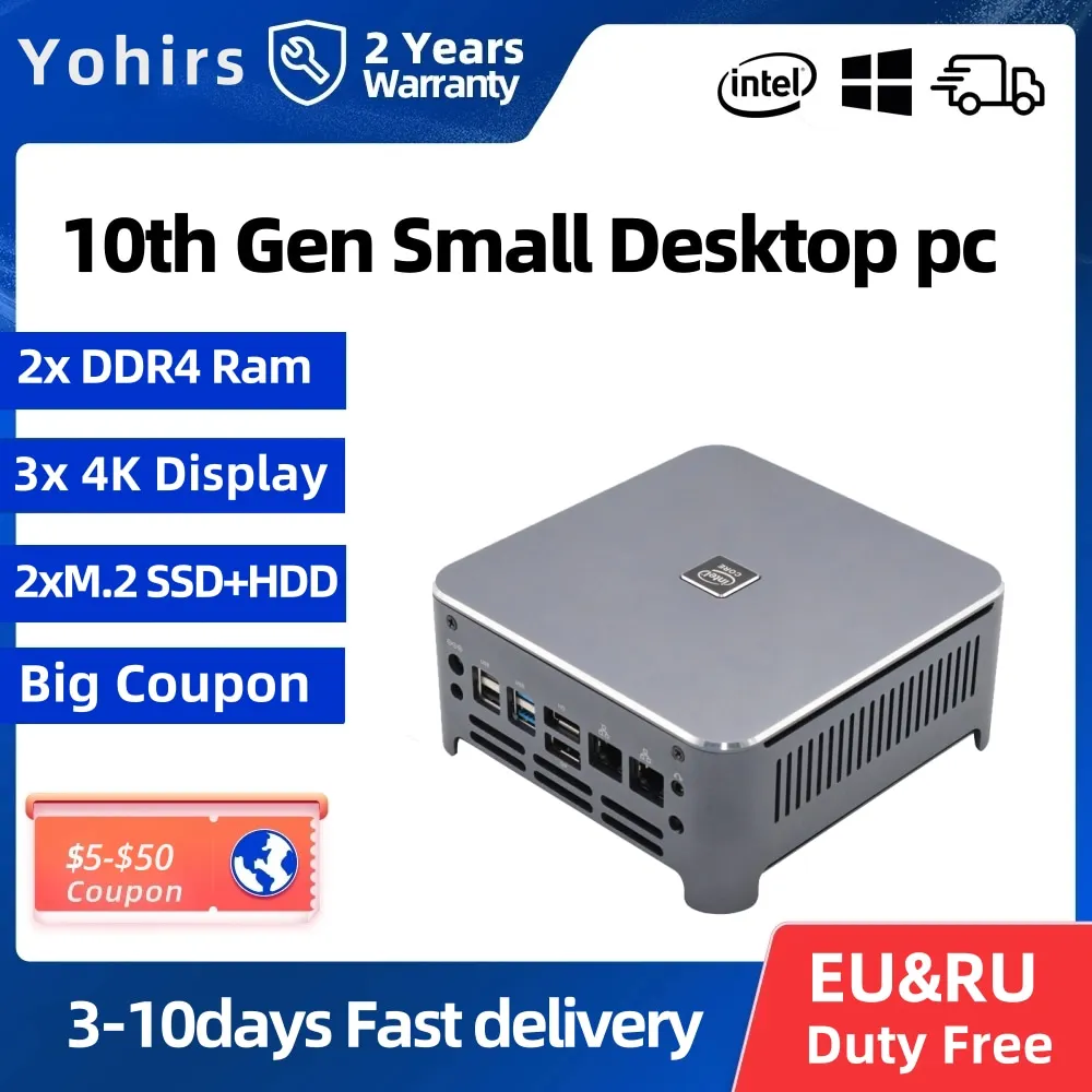 Дешево! Мини-ПК Intel Core i9 9980HK i7 9750H UHD Графика DDR4-2400 32GB оперативной памяти NVME Windows10