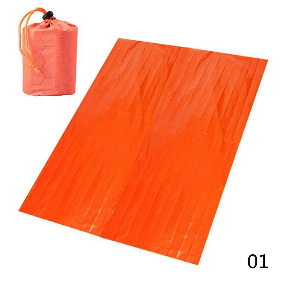 Портативный наружный спасательный аварийный спальный мешок тепловой KeepWarm водонепроницаемый майларовая аптечка первой помощи одеяло для кемпинга выживания - Цвет: Оранжевый