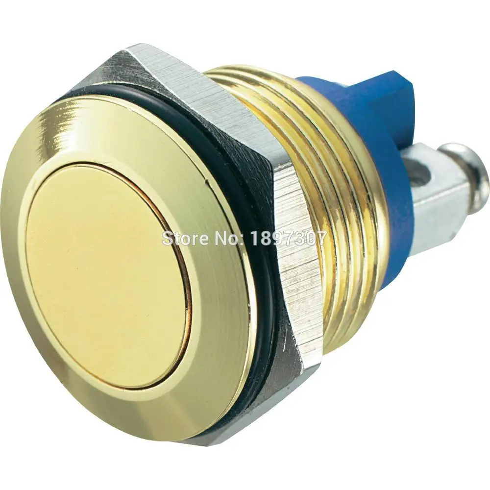 

16mm Gold color Aluminum anodized waterproof push button golden switch
