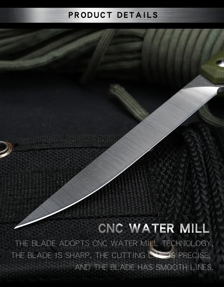 OLITANS Folding Pen Knife D2 Tanto Blade Pocket Knife G10 Handle