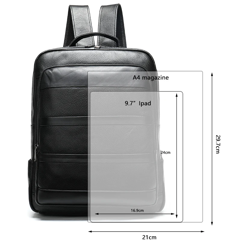 multifunction business men backpack laptop man leather backpacks fashion backapck travel shoulder mochila male anti thief 8878