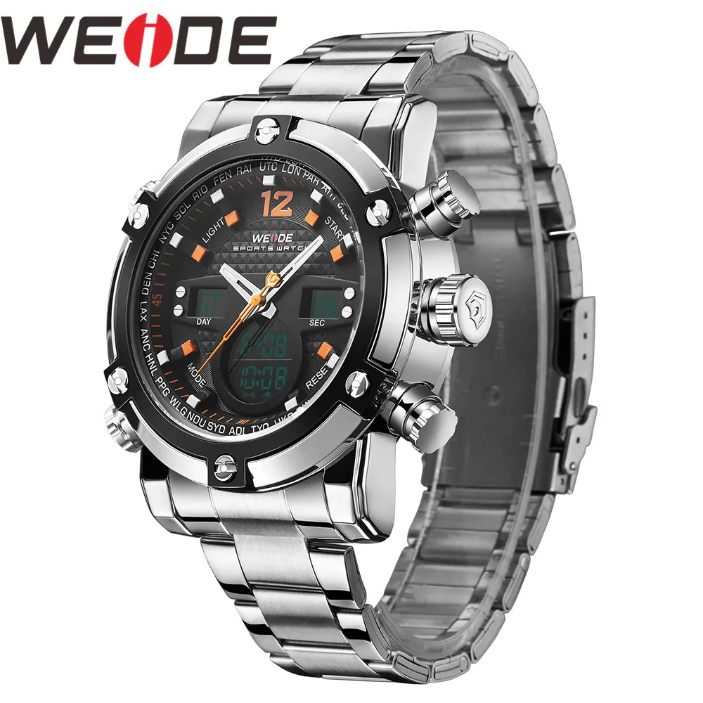WEIDE Men Watch Relogio Masculino Watch Date Alarm Back Light Time Zone Men?s Watch Quartz Watch Men Digital Wrist LCD Men Watch