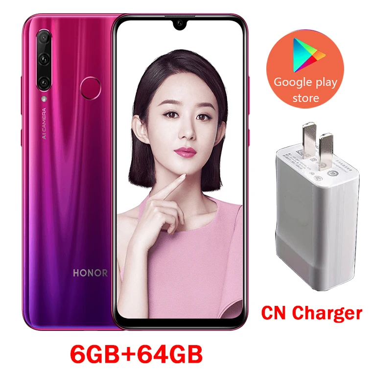 CN 6G 64G Red Honor 20 lite, Смартфон Honor 20i Android 9,0, четыре ядра, 6,5 дюймов, полный экран, 1440x1440, двойная камера, 3 слота, сотовый телефон - Цвет: CN 6G 64G Red