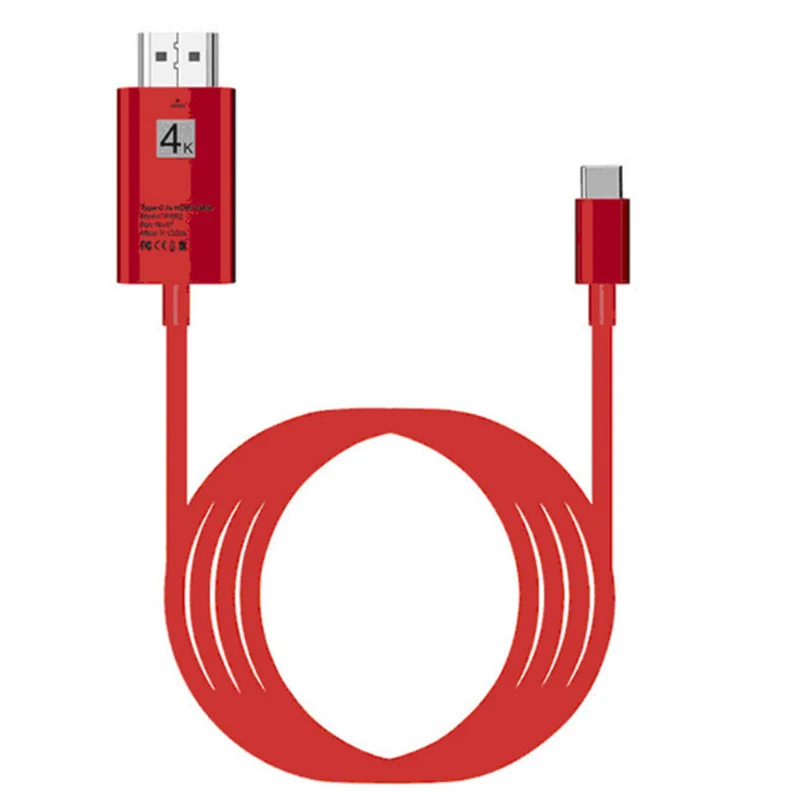 Красный USB 3,1 type-C к HDMI V1.4 кабель type C адаптер 4K 30hz 3,1 конвертер ТВ для samsung S8 S9 S10 - Цвет: Красный