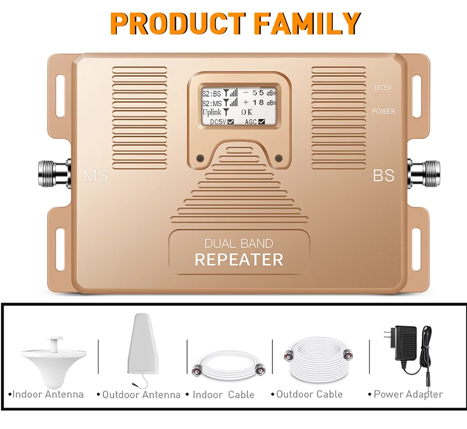 Best Quality!DUAL BAND 850/1900mhz GSM 2G 3G Smart large coverage cell phone signal booster mobile signal repeater amplifier kit