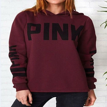 

Women Hoodies Sweatshirts Casual Pullovers Wine Red Loose Drawstring Long Sleeve Sweatshirt Autumn Female