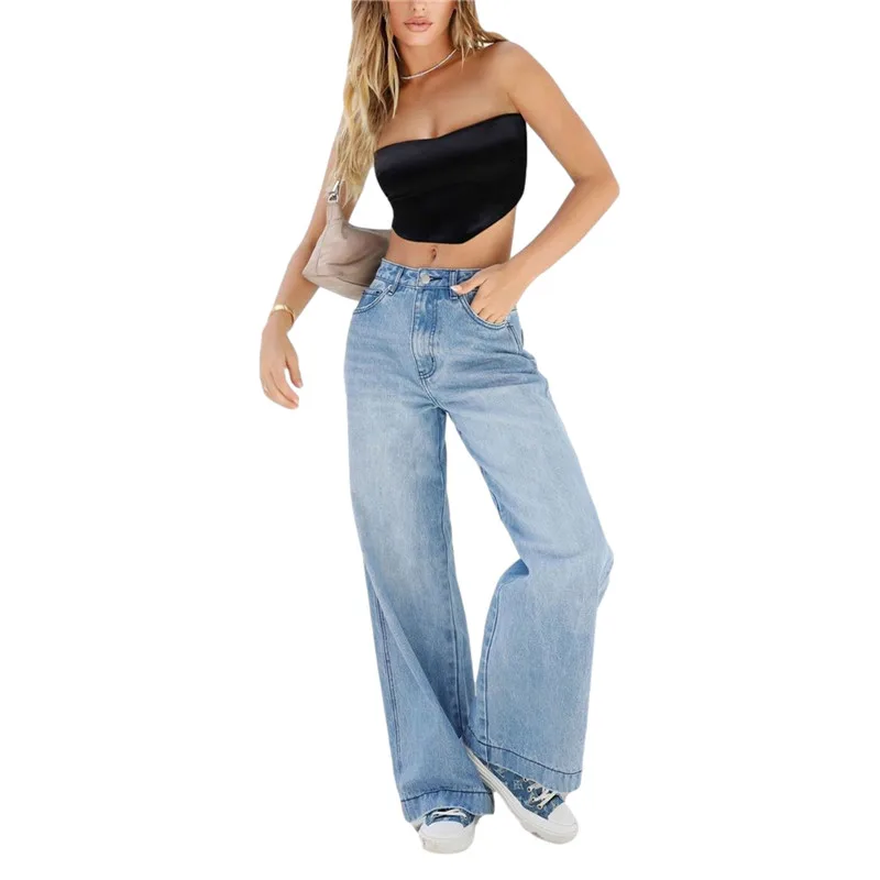 

Women Baggy High Waist Pant Jeans Straight Wide Leg Demin Casual Loose Fashion Trousers Y2K E Girl Streetwear