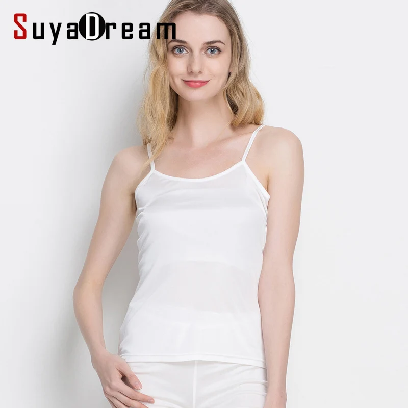 SUYADREAM Women silk Camis Real Silk Bottoming Camisoles Comfortable Silk Tank tops 2022 Spring Summer Camis