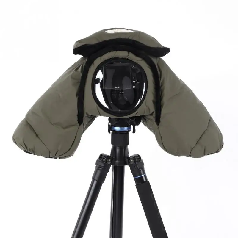Зеленый Открытый зимний термальный теплый DSLR камера мягкий чехол протектор Водонепроницаемый ветрозащитный чехол использовать для-35 градусов морозной погоды - Цвет: Зеленый