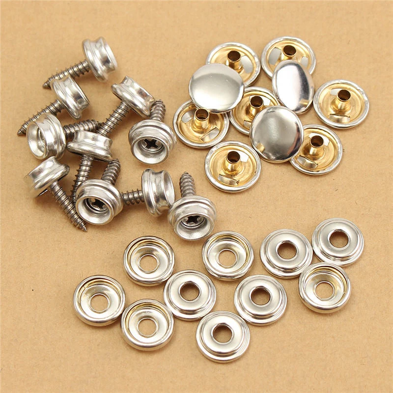 30 X Snap Press Stud Stainless Steel Fastener Cap Button Marine Boat Canvas New ► Photo 2/4