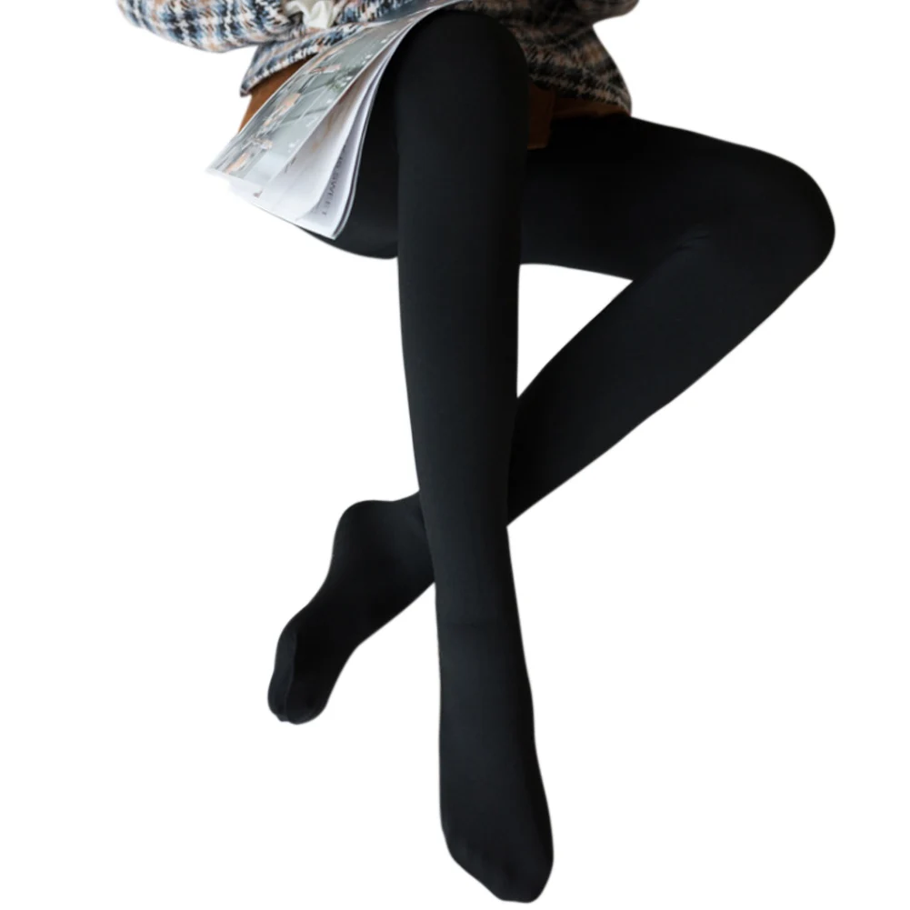 Black Pantyhose Женские ноги поддельные полупрозрачные лосины толстые теплые шаг ноги брюки NFE99 - Цвет: Black Pantyhose